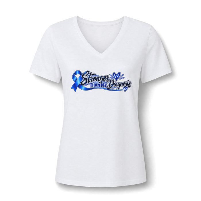 Stronger Than My Diagnosis - Women's Relaxed Heather V-Neck Tee
