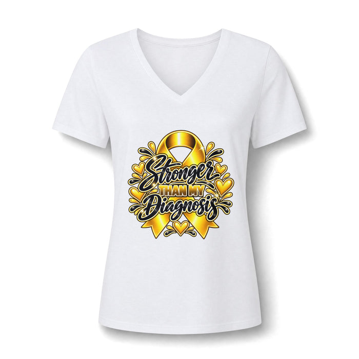 Stronger Than My Diagnosis - Women's Relaxed Heather V-Neck Tee